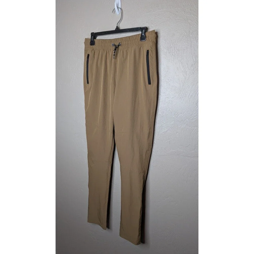 Lee Boys XL (18) Tan Athletic Slim Straight Leg Pants Zip Pockets